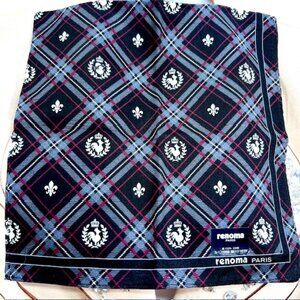 New Renoma Paris for  Men Handkerchief  costton/silk, 18" black gray Red Logo(40